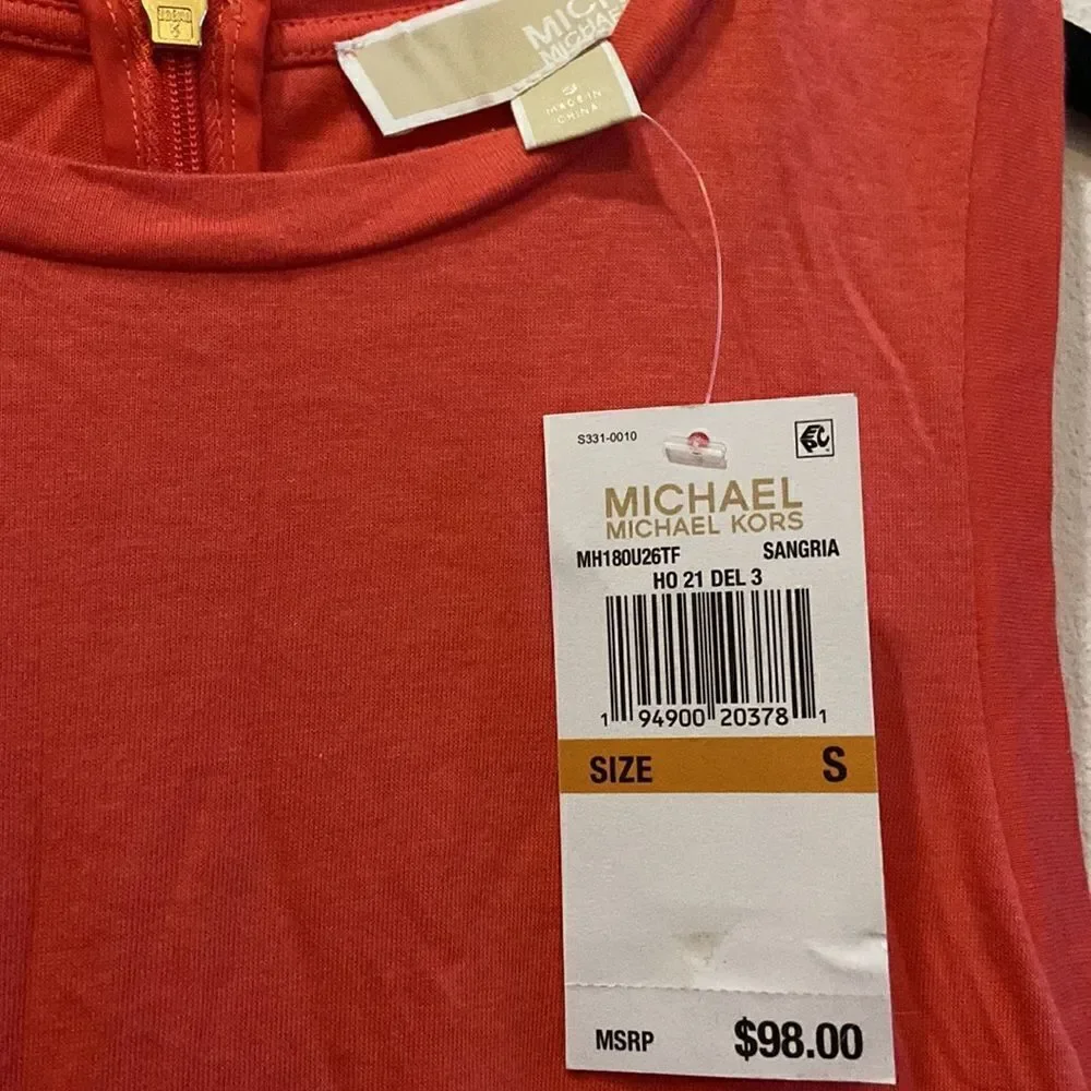 Michael Kors sleeveless dress NWT Sangria color Sz S Modal material